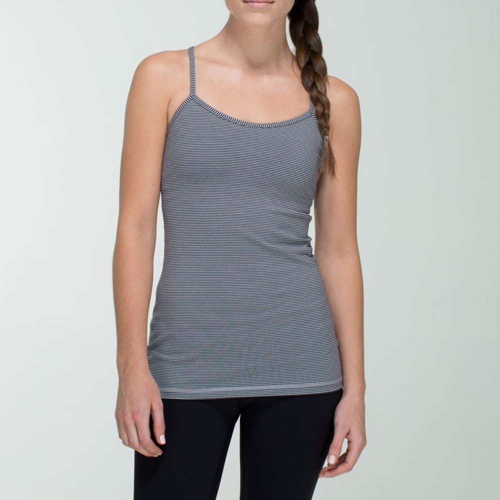 Lululemon Striped Power Y Luon Tank Top, Size 6